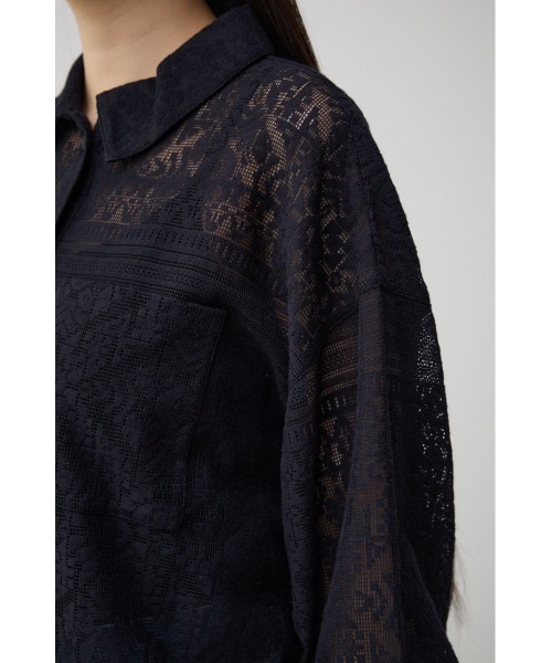 AZUL by moussy(アズールバイマウジー)の「コットンレースシャツ(シャツ/ブラウス・レディース・ブラック/アイボリー/ブラウン・FREE)」の19枚目の写真
