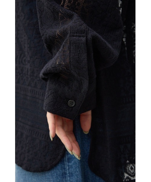 AZUL by moussy(アズールバイマウジー)の「コットンレースシャツ(シャツ/ブラウス・レディース・ブラック/アイボリー/ブラウン・FREE)」の20枚目の写真
