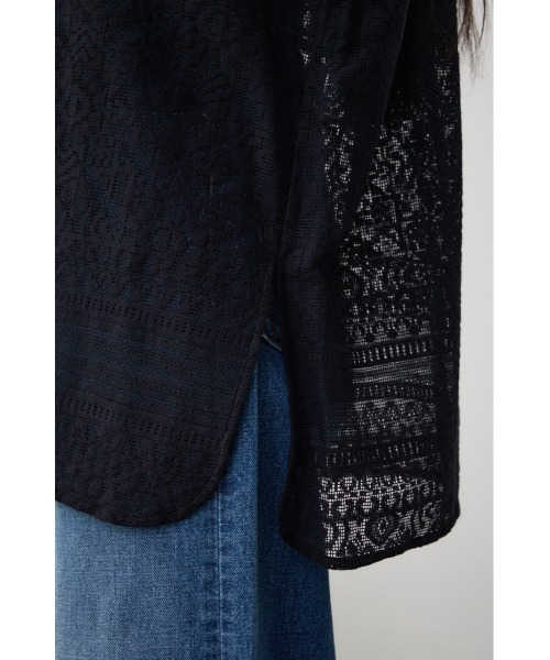 AZUL by moussy(アズールバイマウジー)の「コットンレースシャツ(シャツ/ブラウス・レディース・ブラック/アイボリー/ブラウン・FREE)」の21枚目の写真