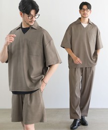 Buyer's Select/【3点セットアップ】接触冷感リネンライクスキッパーシャツ&ロングパンツ&ショーツ