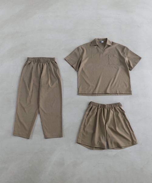 LIL VENDARS(リルヴェンダース)の「Buyer's Select/【3点セットアップ】接触冷感リネンライクスキッパーシャツ&ロングパンツ&ショーツ(Tシャツ/カットソー・メンズ・ブラウン/ブラック/グレー/ネイビー/ブルー・S/XL/L/M)」の11枚目の写真