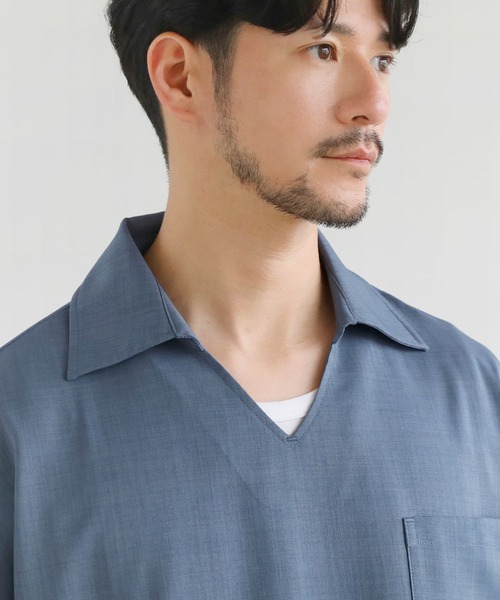 LIL VENDARS(リルヴェンダース)の「Buyer's Select/【3点セットアップ】接触冷感リネンライクスキッパーシャツ&ロングパンツ&ショーツ(Tシャツ/カットソー・メンズ・ブラウン/ブラック/グレー/ネイビー/ブルー・S/XL/L/M)」の18枚目の写真