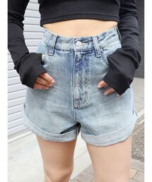 EVRIS | ロールアップデニムショートパンツ【セットアップ着用可能】(デニムパンツ)