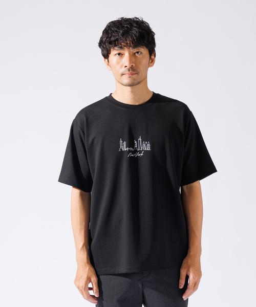 ABAHOUSE GRAY（アバハウスグレイ）の「【CITY】刺繍 ポンチ Tシャツ（Tシャツ/カットソー・メンズ・ブラック/スモークピンク/ネイビー/グリーン/ホワイト・46/48）」の21枚目の写真