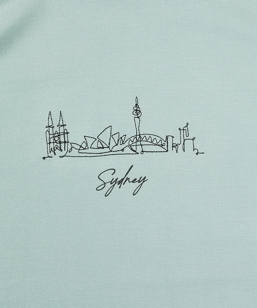 ABAHOUSE GRAY（アバハウスグレイ）の「【CITY】刺繍 ポンチ Tシャツ（Tシャツ/カットソー・メンズ・ブラック/スモークピンク/ネイビー/グリーン/ホワイト・46/48）」の8枚目の写真