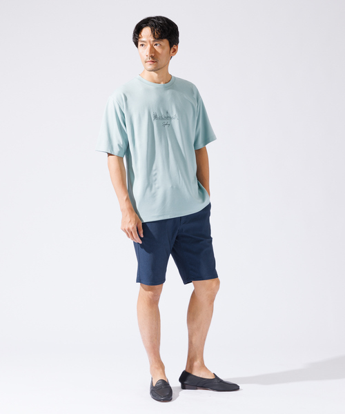 ABAHOUSE GRAY（アバハウスグレイ）の「【CITY】刺繍 ポンチ Tシャツ（Tシャツ/カットソー・メンズ・ブラック/スモークピンク/ネイビー/グリーン/ホワイト・46/48）」の9枚目の写真