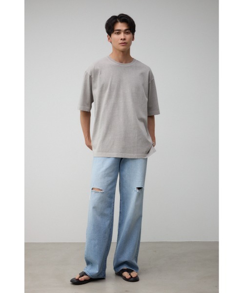 AZUL by moussy(アズールバイマウジー)の「ピグメントサイドスリットTシャツ(Tシャツ/カットソー・メンズ・ライトグレー/ブラック/ライトカーキ・MEDIUM/LARGE)」の16枚目の写真