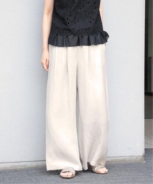 VERMEIL par iena(ヴェルメイユパーイエナ)の「《追加3》トリアセリネン リラックスパンツ(その他パンツ・レディース・ベージュ/ネイビー・36/38/40)」の3枚目の写真