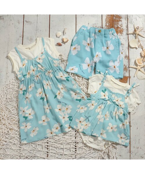 apres les cours(アプレレクール)の「【リンク】フラワードッキングワンピース(ワンピース・キッズ・ミント/ネイビー・130/140/120/80/90/100/110)」の9枚目の写真