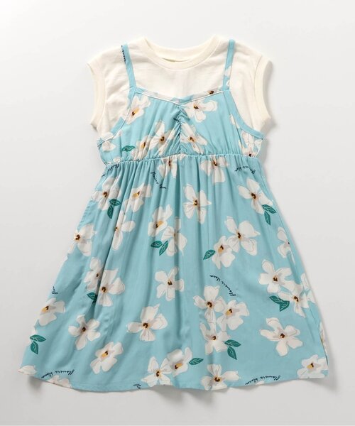 apres les cours(アプレレクール)の「【リンク】フラワードッキングワンピース(ワンピース・キッズ・ミント/ネイビー・130/140/120/80/90/100/110)」の11枚目の写真