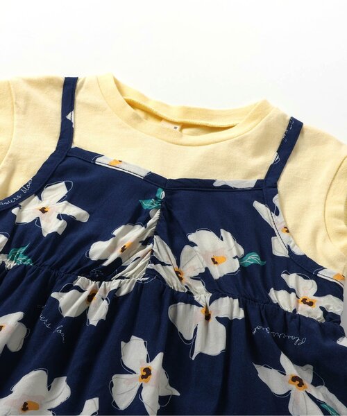 apres les cours(アプレレクール)の「【リンク】フラワードッキングワンピース(ワンピース・キッズ・ミント/ネイビー・130/140/120/80/90/100/110)」の14枚目の写真