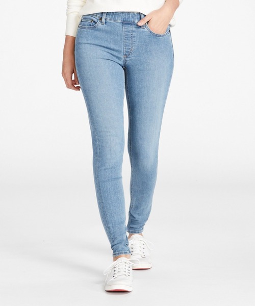 L.L.Bean（エルエルビーン）の「ビーンフレックス・ジーンズ、ミッドライズ　スキニーレッグ　プルオン ジャパン・フィット　股下75cm（デニムパンツ・レディース・ブルー/ブラック/ダークブルー/ライトインディゴブルー・7/9/11/15 /13/17）」の4枚目の写真