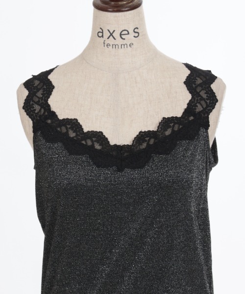 axes femme(アクシーズファム)の「ラメカットレースタンクトップ(タンクトップ・レディース・その他2/その他1/ベージュ/キナリ・FREE)」の18枚目の写真
