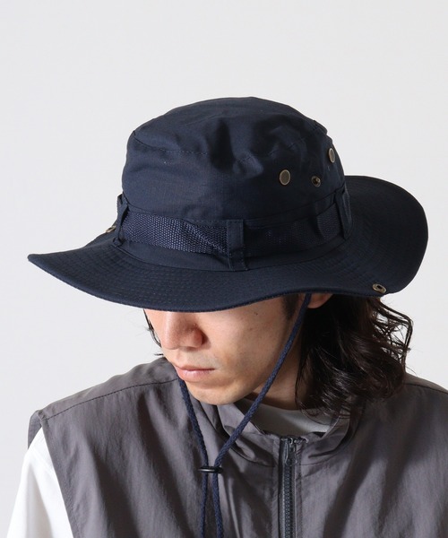 FUNALIVE（ファンアライブ）の「RUCCHE リップストップアドベンチャーハット（ハット・メンズ・チャコール/ライトベージュ/ブルーグリーン/ダークベージュ/ダルブルー系/カーキ/ネイビー/グレー/ブラック/ベージュ・F）」の9枚目の写真