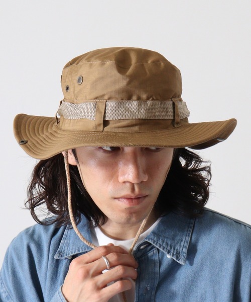 FUNALIVE（ファンアライブ）の「RUCCHE リップストップアドベンチャーハット（ハット・メンズ・チャコール/ライトベージュ/ブルーグリーン/ダークベージュ/ダルブルー系/カーキ/ネイビー/グレー/ブラック/ベージュ・F）」の7枚目の写真