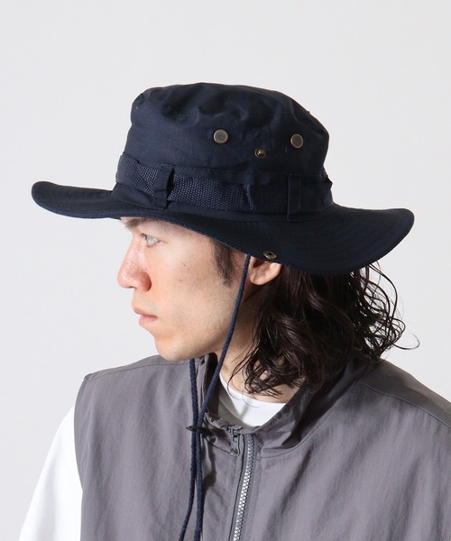 FUNALIVE（ファンアライブ）の「RUCCHE リップストップアドベンチャーハット（ハット・メンズ・チャコール/ライトベージュ/ブルーグリーン/ダークベージュ/ダルブルー系/カーキ/ネイビー/グレー/ブラック/ベージュ・F）」の15枚目の写真