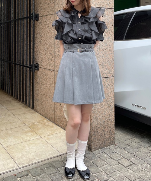 abc une face（アーベーセーアンフェイス）の「オープンショルダーフリルカラーシアーブラウス（シャツ/ブラウス・レディース・ホワイト/ホワイト系その他/ブラック/ブルー・FREE）」の22枚目の写真