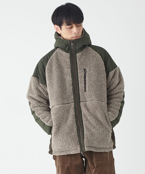 KRIFF MAYER（クリフメイヤー）の「シャギーボアフードジャケット（その他アウター・メンズ・グレー/ナチュラル/ベージュ/チャコール/カラフル/ダークブルー/カーキ・MEDIUM/X-LARGE/LARGE）」の2枚目の写真