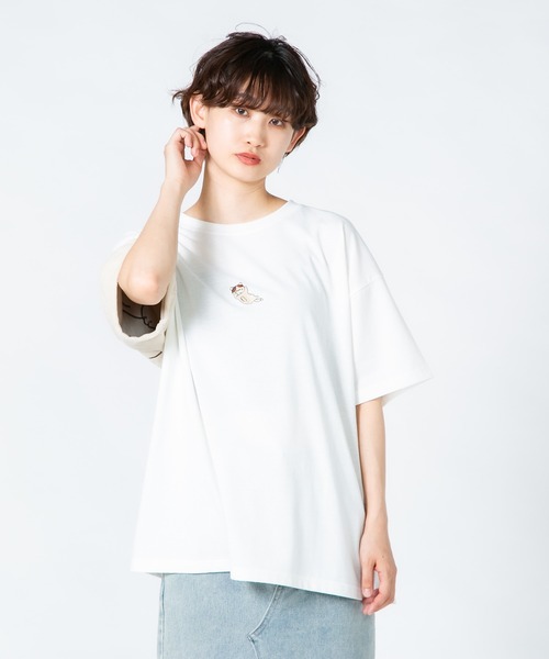 JEANS MATE（ジーンズメイト）の「【LIVERY/ライブリー】　猫 パンダ コアラ 半袖Tシャツ　アニマルシリーズ（Tシャツ/カットソー・レディース・ブラック/ミント/オフホワイト・FREE）」の4枚目の写真