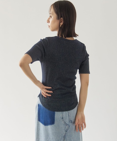 コヒナ　コンパクトラメテレコトップス コンパクトラメテレコトップス【低身長・小柄女性】（Tシャツ