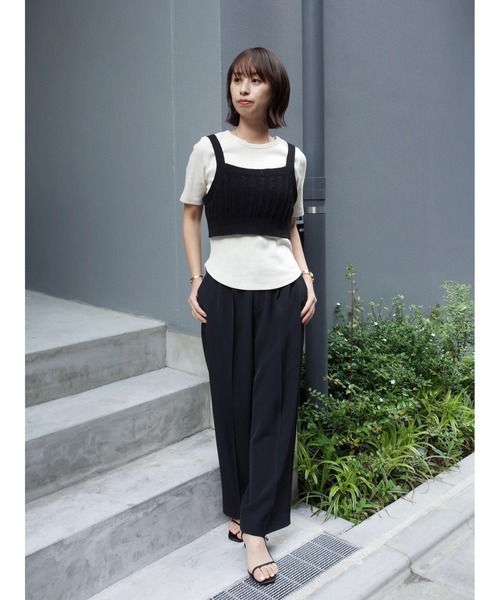 STRATA(エストラータ)の「コンパクトラメテレコトップス【低身長・小柄女性】(Tシャツ/カットソー・レディース・ネイビー/カーキ/アイボリー・ONE SIZE)」の20枚目の写真