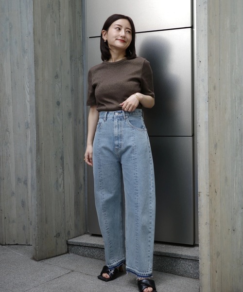 STRATA(エストラータ)の「コンパクトラメテレコトップス【低身長・小柄女性】(Tシャツ/カットソー・レディース・ネイビー/カーキ/アイボリー・ONE SIZE)」の19枚目の写真