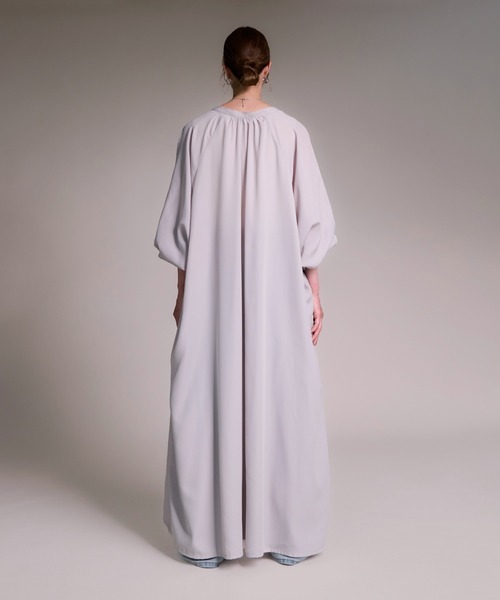 folka（フォルカ）の「２WAY ロング シアーシャツ ワンピース  ポケット付 長袖（ワンピース・レディース・ナチュラル/ライトグレー・FREE）」の7枚目の写真