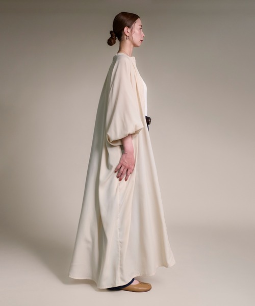 folka（フォルカ）の「２WAY ロング シアーシャツ ワンピース  ポケット付 長袖（ワンピース・レディース・ナチュラル/ライトグレー・FREE）」の13枚目の写真