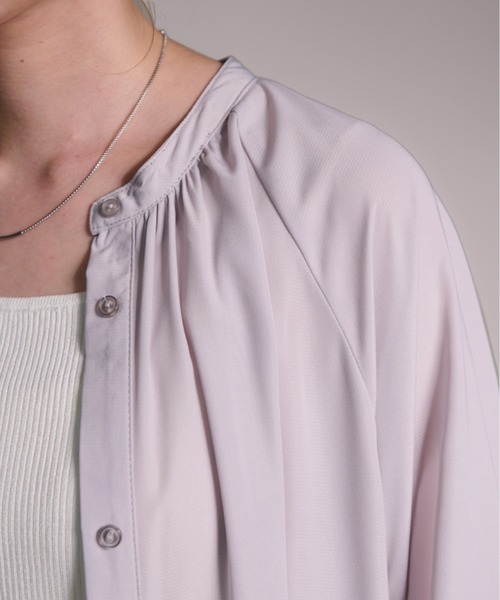 folka（フォルカ）の「２WAY ロング シアーシャツ ワンピース  ポケット付 長袖（ワンピース・レディース・ナチュラル/ライトグレー・FREE）」の19枚目の写真