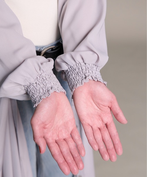 folka（フォルカ）の「２WAY ロング シアーシャツ ワンピース  ポケット付 長袖（ワンピース・レディース・ナチュラル/ライトグレー・FREE）」の20枚目の写真