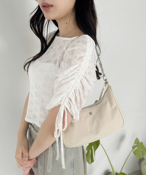 one after another NICE CLAUP(ワンアフターアナザーナイスクラップ)の「ドロストカラフルT/WEB限定(Tシャツ/カットソー・レディース・サックスブルー/アイボリー/オフホワイト/イエロー/ピンク・FREE)」の15枚目の写真