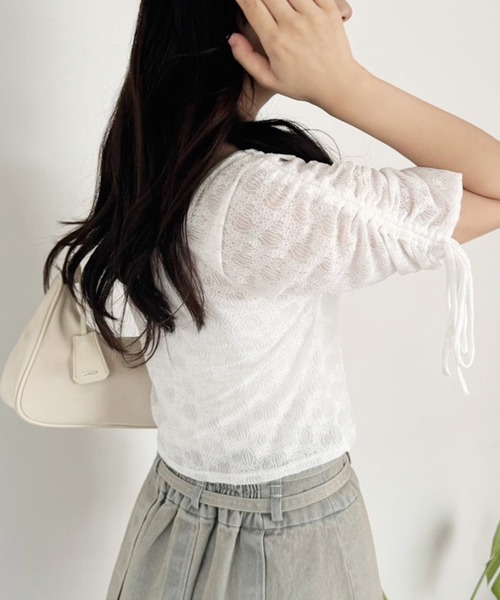 one after another NICE CLAUP(ワンアフターアナザーナイスクラップ)の「ドロストカラフルT/WEB限定(Tシャツ/カットソー・レディース・サックスブルー/アイボリー/オフホワイト/イエロー/ピンク・FREE)」の16枚目の写真