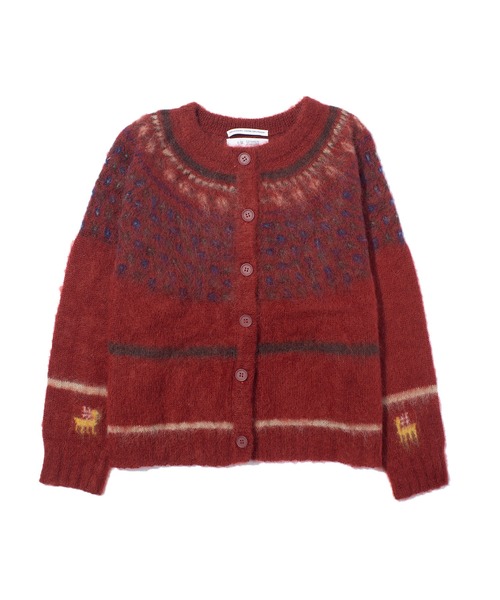 F/CE. （エフシーイー）の「F/CE. NORDIC MOHAIR CARDIGAN / エフシーイー ノルディック モヘア カーディガン（カーディガン/ボレロ・メンズ・レッド/グレー・SMALL）」の2枚目の写真