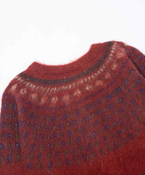 F/CE. （エフシーイー）の「F/CE. NORDIC MOHAIR CARDIGAN / エフシーイー ノルディック モヘア カーディガン（カーディガン/ボレロ・メンズ・レッド/グレー・SMALL）」の8枚目の写真