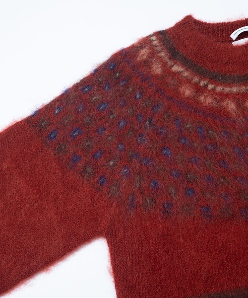 F/CE. （エフシーイー）の「F/CE. NORDIC MOHAIR CARDIGAN / エフシーイー ノルディック モヘア カーディガン（カーディガン/ボレロ・メンズ・レッド/グレー・SMALL）」の7枚目の写真