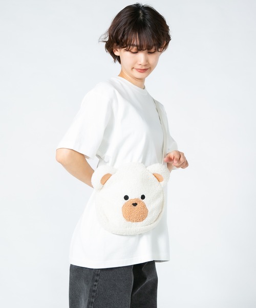 JEANS MATE（ジーンズメイト）の「【Hi Hey Hoooo/ハイヘイホー】くま顔ショルダーバッグ（ショルダーバッグ・レディース・オフホワイト・FREE）」の4枚目の写真