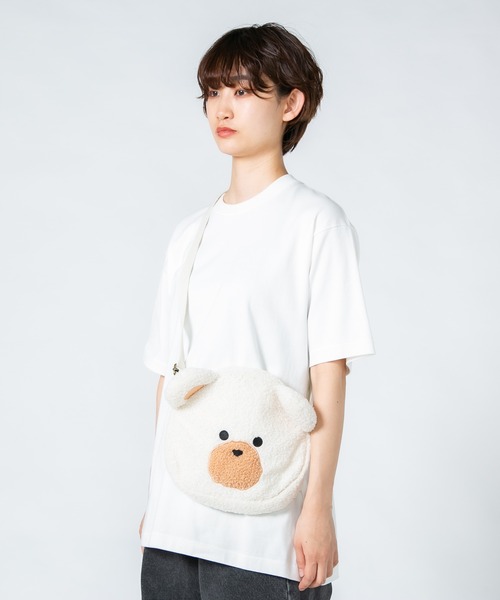 JEANS MATE（ジーンズメイト）の「【Hi Hey Hoooo/ハイヘイホー】くま顔ショルダーバッグ（ショルダーバッグ・レディース・オフホワイト・FREE）」の2枚目の写真