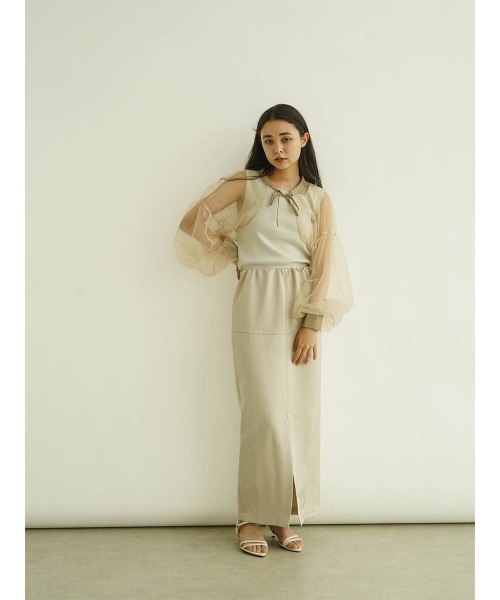 FIKA.(フィーカ)の「Ribbon tulle bolero(その他トップス・レディース・ブラック/ベージュ・FREE)」の7枚目の写真