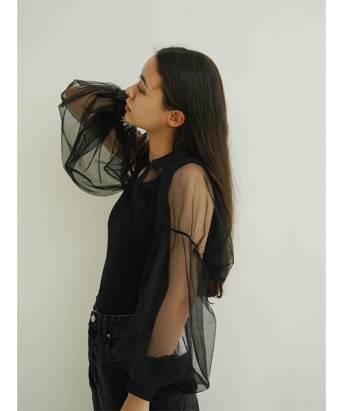FIKA.(フィーカ)の「Ribbon tulle bolero(その他トップス・レディース・ブラック/ベージュ・FREE)」の11枚目の写真