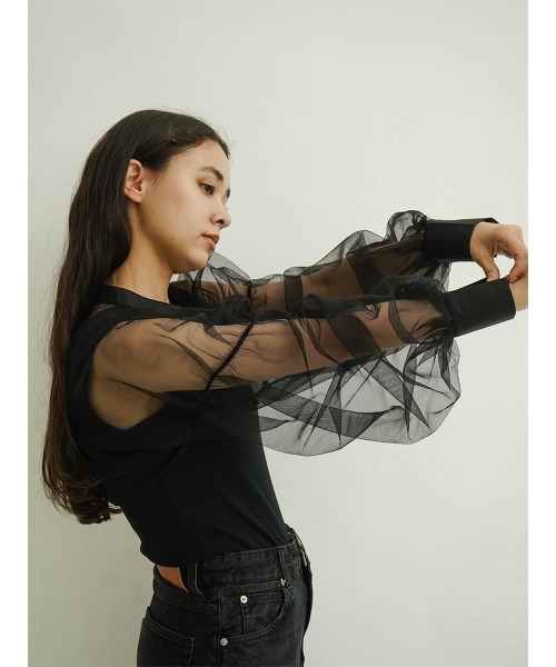FIKA.(フィーカ)の「Ribbon tulle bolero(その他トップス・レディース・ブラック/ベージュ・FREE)」の13枚目の写真