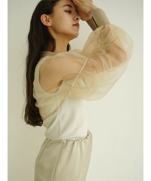 FIKA.(フィーカ)の「Ribbon tulle bolero(その他トップス・レディース・ブラック/ベージュ・FREE)」の3枚目の写真