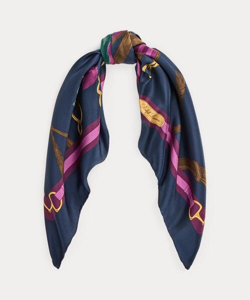 【セール】ベルティングプリント フローラル シルク スクエア スカーフ（バンダナ/スカーフ）｜LAUREN RALPH LAUREN（ローレン ラルフ ローレン） 6,699円