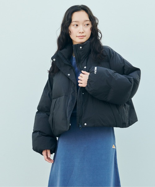 クリーム色 クロップドダウンジャケット #BEENTRILL# unisex] ショートクロップドダウンジャケット | ファッション