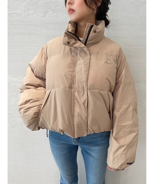 IENKI IENKI オリーブグリーン クロップドダウンジャケット インサレーション クロップドジャケット（撥水）（ダウンジャケット