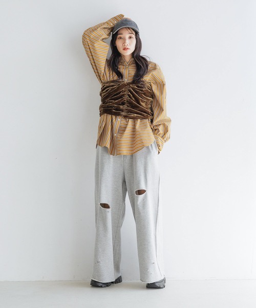 LOWRYS FARM｜リメイクスウェットワイドパンツ | Rakuten