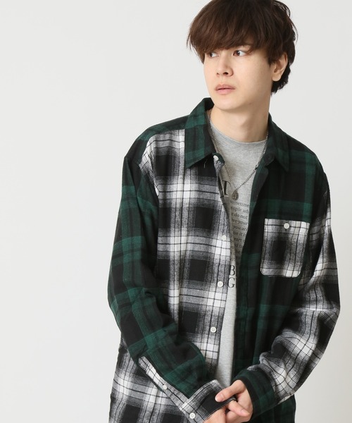 ARCADE（アーケード）の「ヴィンテージテイスト フランネルチェックシャツ（シャツ/ブラウス・メンズ・イエロー系1/ブラック系1/ブラック系3/グリーン系2/ブラック系2/グリーン系1/ワイン/レッド系1/ブラック系4/ベージュ系1/ホワイト系1/ブラック系5/レッド系2/レッド系3/チャコール・M/L/XL）」の11枚目の写真