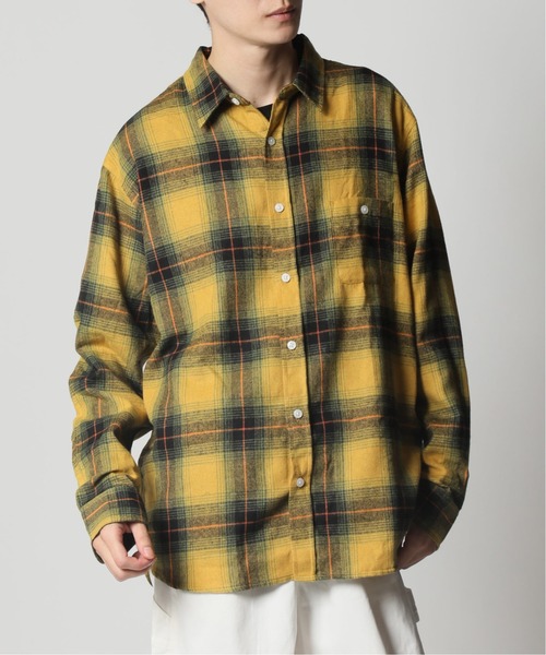 ARCADE（アーケード）の「ヴィンテージテイスト フランネルチェックシャツ（シャツ/ブラウス・メンズ・イエロー系1/ブラック系1/ブラック系3/グリーン系2/ブラック系2/グリーン系1/ワイン/レッド系1/ブラック系4/ベージュ系1/ホワイト系1/ブラック系5/レッド系2/レッド系3/チャコール・M/L/XL）」の18枚目の写真