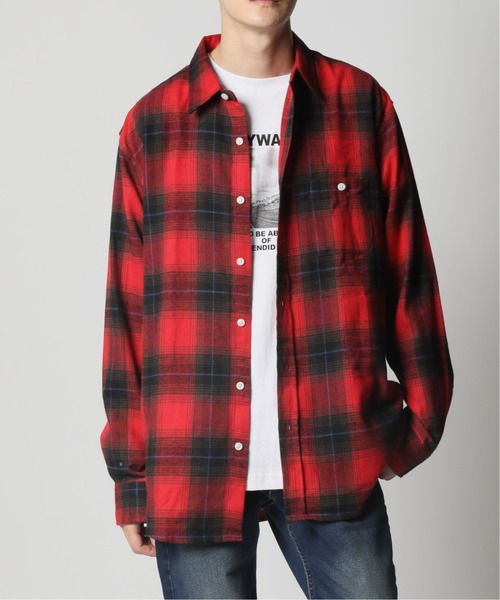 ARCADE（アーケード）の「ヴィンテージテイスト フランネルチェックシャツ（シャツ/ブラウス・メンズ・イエロー系1/ブラック系1/ブラック系3/グリーン系2/ブラック系2/グリーン系1/ワイン/レッド系1/ブラック系4/ベージュ系1/ホワイト系1/ブラック系5/レッド系2/レッド系3/チャコール・M/L/XL）」の19枚目の写真