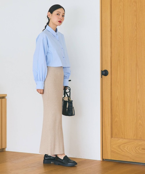 coca(coca)(コカ)の「【WEB限定セール】ラメニットタイトスカート(スカート・レディース・ライトベージュ/ブラック・SHORT/LONG)」の3枚目の写真