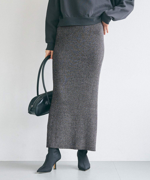 coca(coca)(コカ)の「【WEB限定セール】ラメニットタイトスカート(スカート・レディース・ライトベージュ/ブラック・SHORT/LONG)」の14枚目の写真